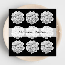 Bridesmaid Luncheon Invitation -- White Roses