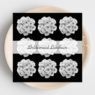 Bridesmaid Luncheon Invitation -- White Roses