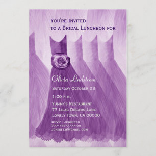 Bridesmaid Luncheon or Brunch Purple Dresses Invitation