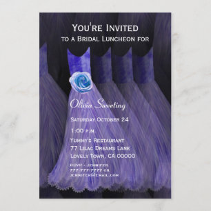 Bridesmaid Luncheon or Brunch Purple Dresses V01 Invitation