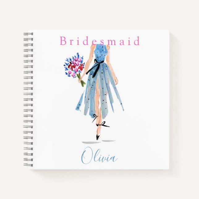 Bridesmaid Made of Honour Proposal Fashion Flowers Notebook (Front)