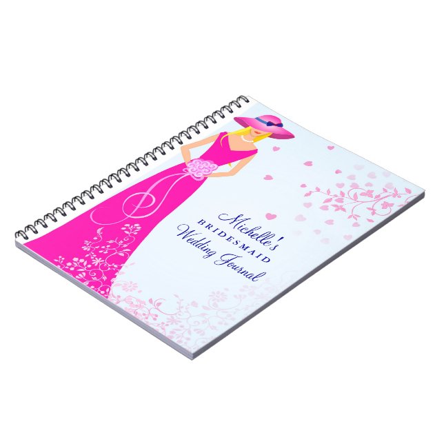 Bridesmaid Maid of Honour Wedding Journal Notebook (Left Side)