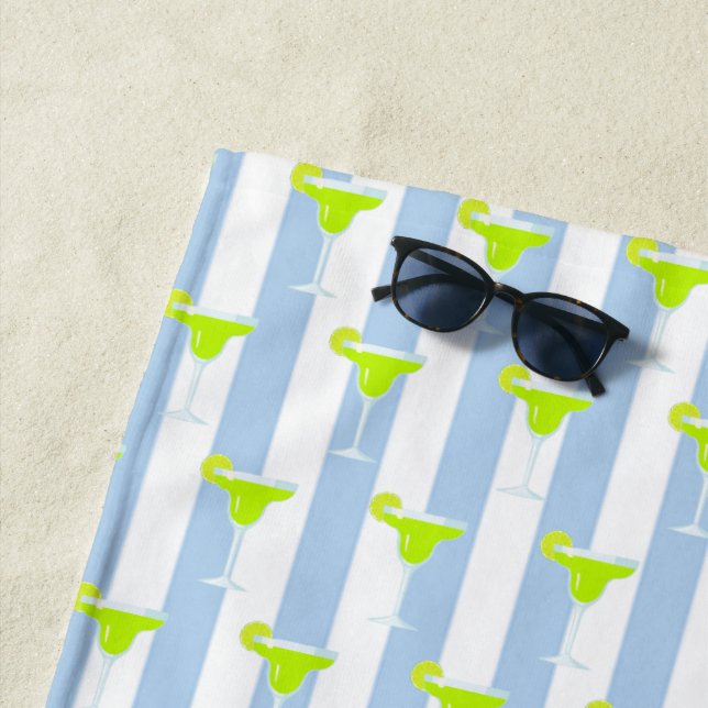 Bridesmaid Margarita Lime Fiesta Party Beach Towel (In Situ)