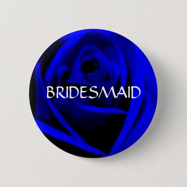 BRIDESMAID -midnight blue rose  button (Front)