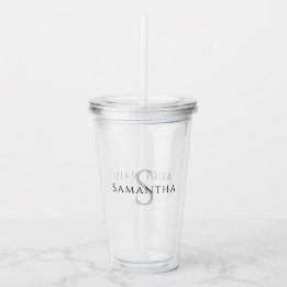 Bridesmaid Minimalist Name Acrylic Tumbler