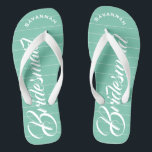 Bridesmaid Mint Or Any Colour Stripes Pattern Thongs<br><div class="desc">Mint Stripes Pattern - Change to Any Colour by clicking customise. And say anything you want.  Make these one of a kind flip flops that have YOUR message on them.  Be the talk of the beach!</div>