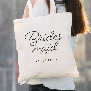 Bridesmaid Modern Calligraphy Wedding Tote Bag