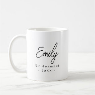 Bridesmaid Modern Elegant Mug Gift   Black White