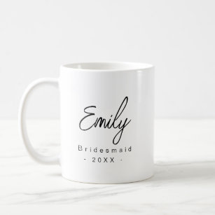 Bridesmaid Modern Elegant Mug Gift   Black White