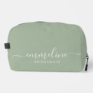 Bridesmaid Modern Minimal Script Sage Dopp Kit