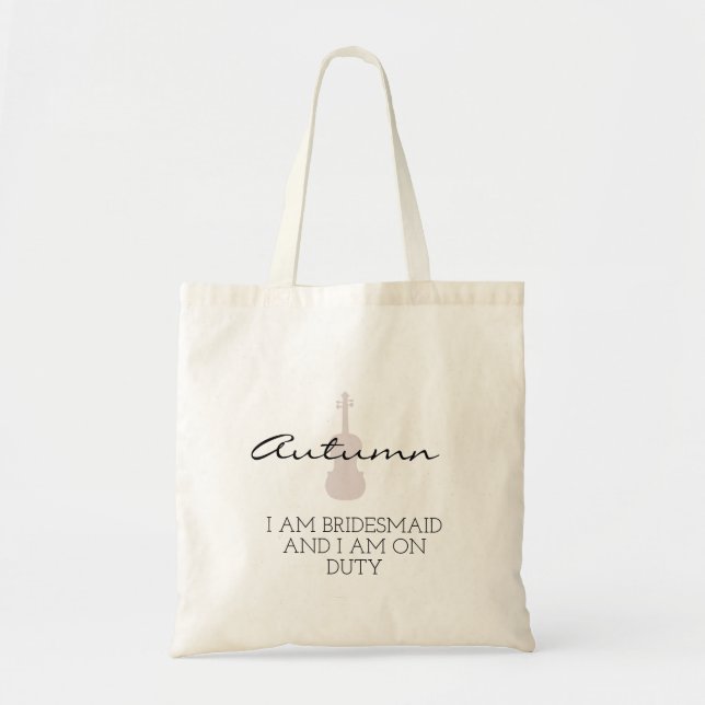 Bridesmaid | Modern Minimalist Script Bachelorette Tote Bag (Front)