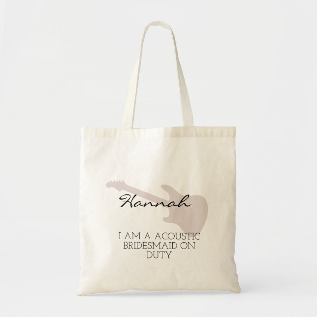 Bridesmaid | Modern Minimalist Script Bachelorette Tote Bag (Front)