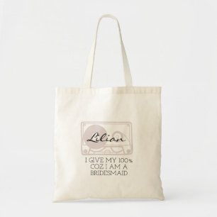 Bridesmaid   Modern Minimalist Script Bachelorette Tote Bag