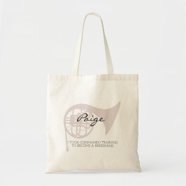 Bridesmaid | Modern Minimalist Script Bachelorette Tote Bag (Front)