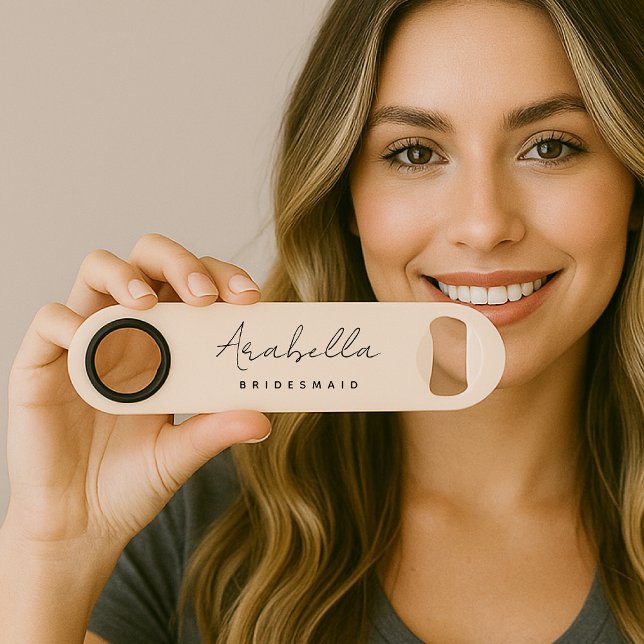 Bridesmaid | Modern Minimalist Script Blush Pink (Creator Uploaded)