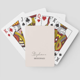 Bridesmaid   Modern Minimalist Script Blush Pink Playing Cards