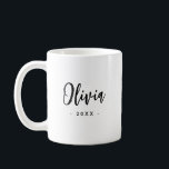 Bridesmaid Modern Mug Gift | Black White<br><div class="desc">Bridesmaid Modern Mug Gift | Black White. Personalise with your custom name and year.</div>