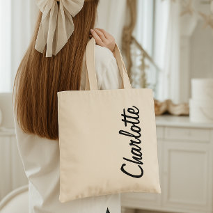 Bridesmaid Modern Script Bachelorette Party Name Tote Bag