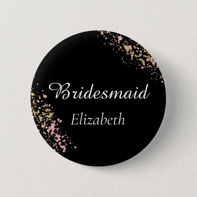 Bridesmaid Monogram 6 Cm Round Badge (Front)