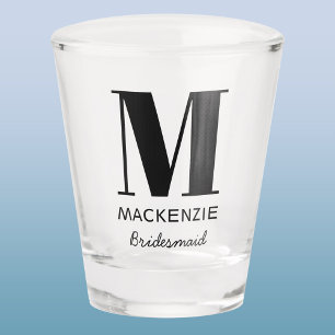 Bridesmaid Monogram Name Shot Glass