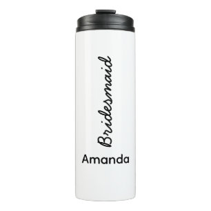 Bridesmaid Monograms Name Wedding Gift Favor Thermal Tumbler