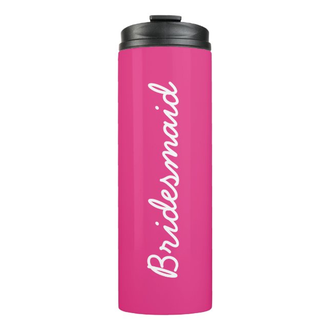Bridesmaid Monograms Wedding Gift Favour White Pin Thermal Tumbler (Front)