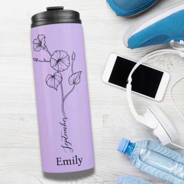 Bridesmaid Morning Glory September Birth Flower  Thermal Tumbler (Bridesmaid Morning Glory September Birth Flower Thermal Tumbler)