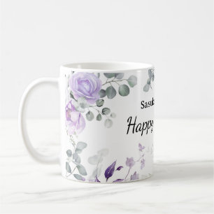 Bridesmaid Mug Custom Name Floral Design