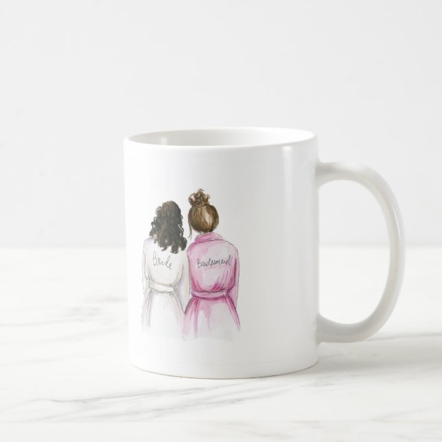 Bridesmaid? Mug Dk Br Curls Bride Br Bun Maid (Right)