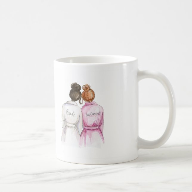 Bridesmaid? Mug Dk Brunette Bride Redhead Bun Maid (Right)