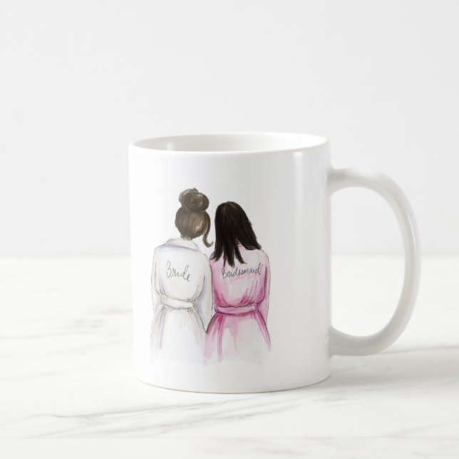 Bridesmaid? Mug Drk Br Bun Bride Black Long Maid (Right)