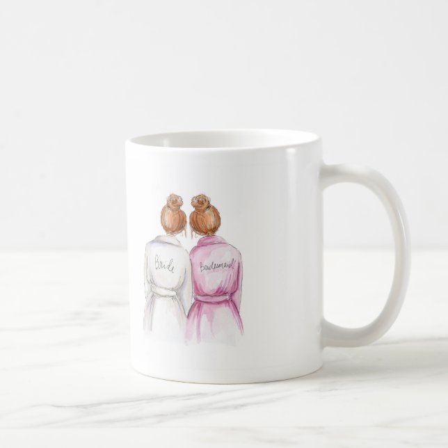 Bridesmaid? Mug Red Bun Bride Red Bun Maid (Right)