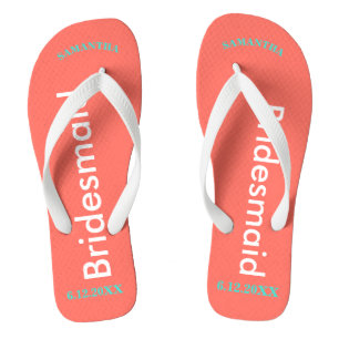 Bridesmaid NAME Coral Thongs
