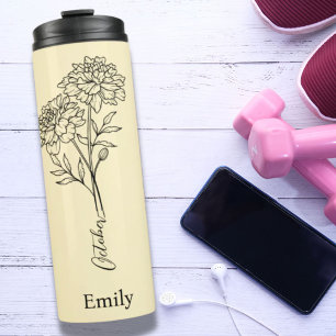 Bridesmaid Name Marigold October Birth Flower Gift Thermal Tumbler