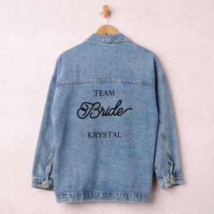Bridesmaid Name Team Bride  Denim Jacket