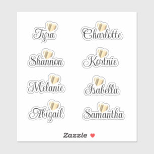 Bridesmaid Names Personalised Decal Vinyl Stickers