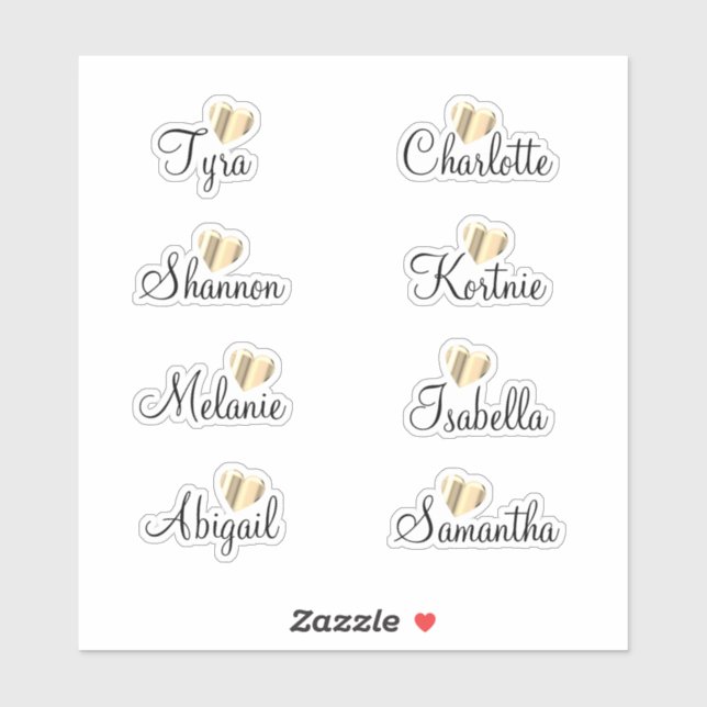 Bridesmaid Names Personalised Vinyl Decal (Sheet)