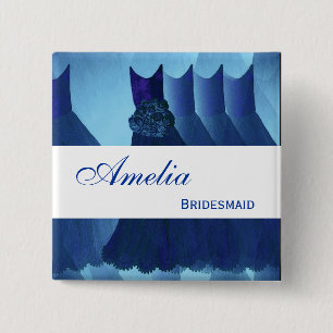 BRIDESMAID Navy Blue Gowns F200B1 15 Cm Square Badge