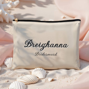 Bridesmaid Old Money Black + Beige Diamond Checker Accessory Pouch
