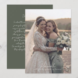Bridesmaid or Maid of Honour Photo Proposal Cards