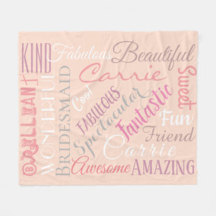 Bridesmaid Personalise Fabulous Attributes Fleece Blanket