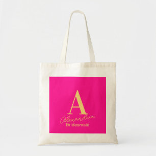 Bridesmaid Personalised Modern Monogram Tote Bag