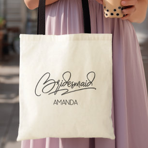 Bridesmaid Personalised Name Tote Bag