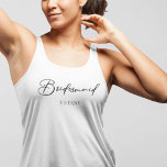 Bridesmaid Personalised Trendy Bachelorette Party Singlet<br><div class="desc">This chic,  simple bridesmaid tank top features your name underneath elegant black typography. Customise these elegant,  modern bridal party tanks for your wedding or bachelorette party.</div>
