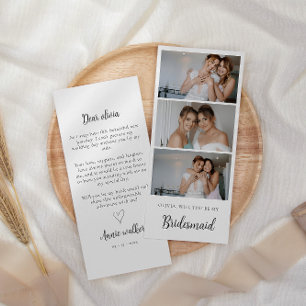 Bridesmaid Photo Strip 3 Pictures Proposal Card