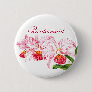 Bridesmaid Pin with Pink Orchids