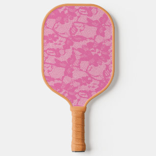 Bridesmaid Pink Lace Print Pickleball Paddle