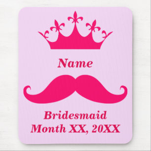 Bridesmaid Pink Moustache Mousepad