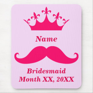 Bridesmaid Pink Moustache Mousepad