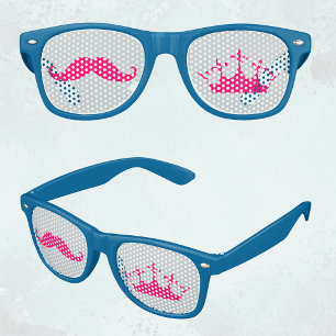 Bridesmaid Pink Moustache Party Retro Sunglasses